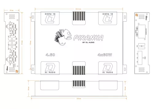Фото  dl audio piranha 4.60 усилитель  DL Audio Piranha 4.60 усилитель