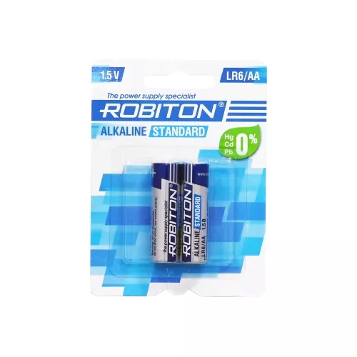 Фото батарейка robiton standard lr6 (aa) bl2 Батарейка ROBITON STANDARD LR6 (AA) BL2