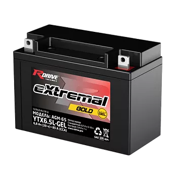Аккумулятор Rdrive eXtremal Gold YTX6,5L-GEL 6,5Ач 85а Аккумулятор Rdrive eXtremal Gold YTX6,5L-GEL 6,5Ач 85а