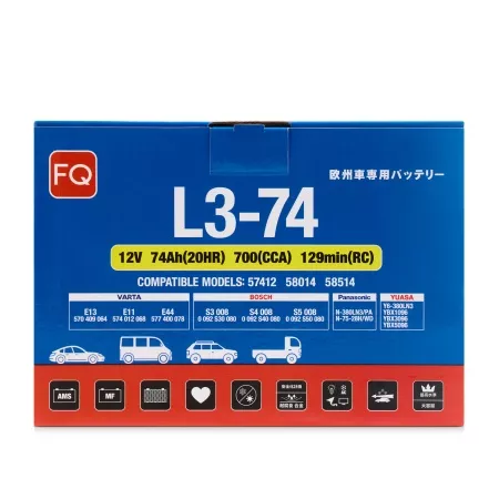 Фото аккумулятор fq l3-74 ёмк.74 ач. п.т. 700 а Аккумулятор FQ L3-74 ёмк.74 Ач. п.т. 700 а