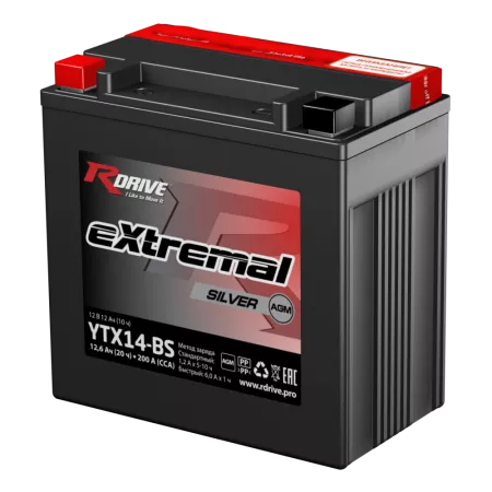 Аккумулятор Rdrive eXtremal Silver YTX14-BS 12 а/ч п.т.200а