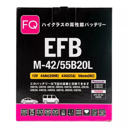 Фото аккумулятор fq efb m-42 55b20l 44ah Аккумулятор FQ EFB M-42 55B20L 44Ah